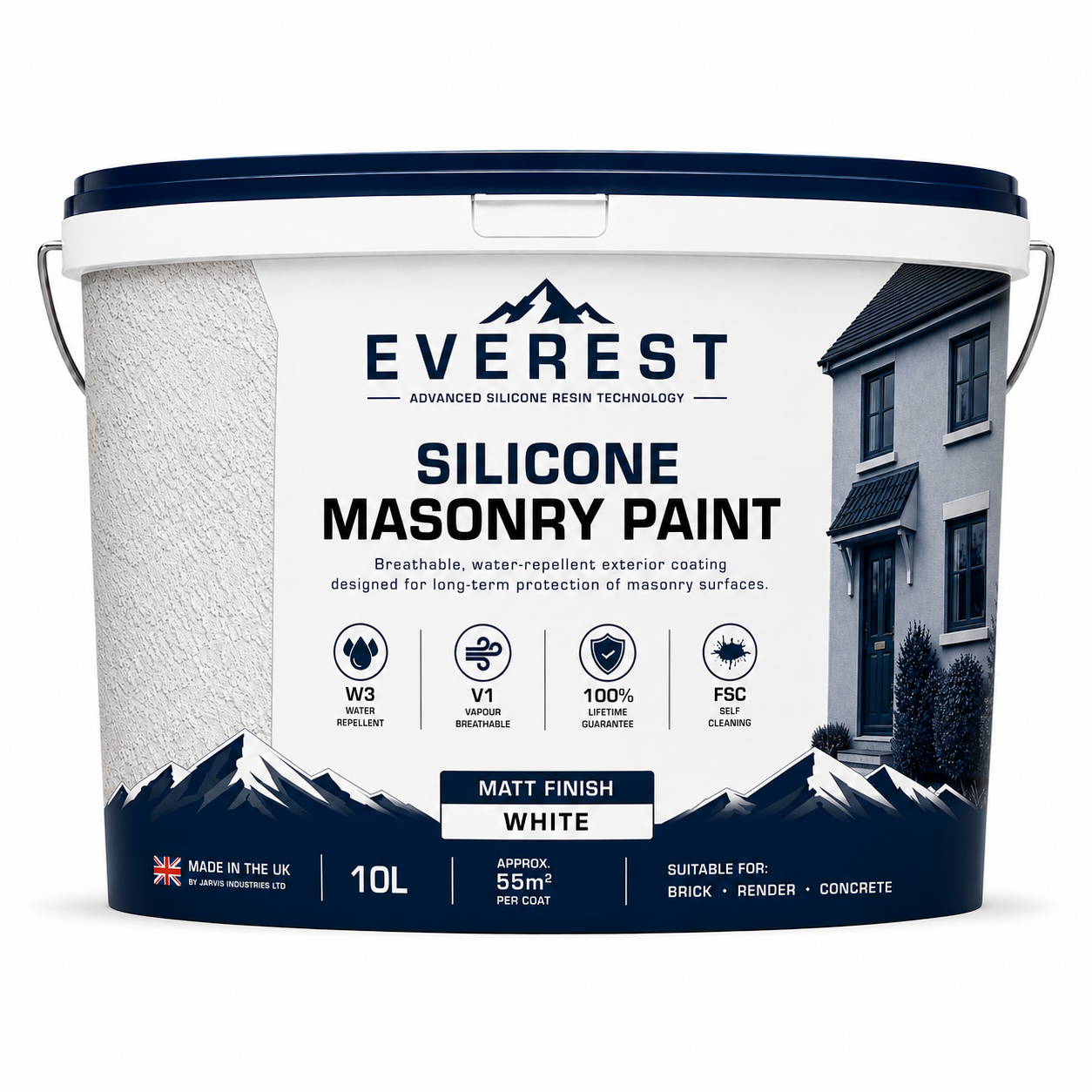 Everest Trade - PremTex Peinture de Maçonnerie Lisse - Haute Performance - Finition Lisse