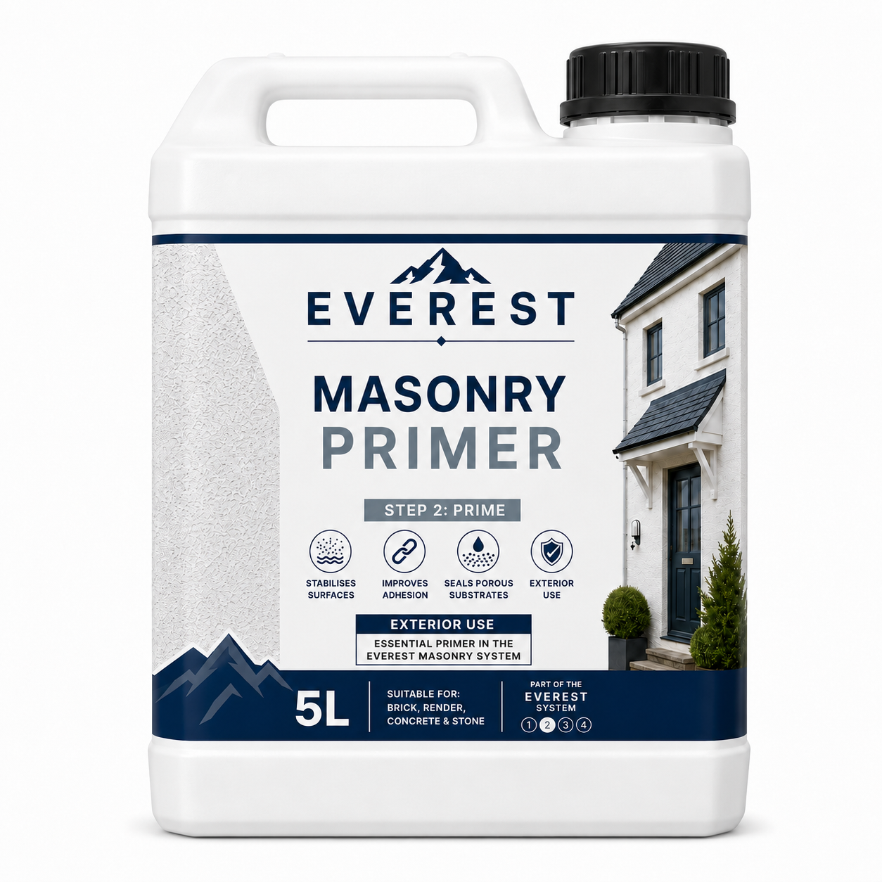 Everest Trade - PremTex Primer de Stabilisation de Maçonnerie - Primer de Stabilisation à Base de Solvant